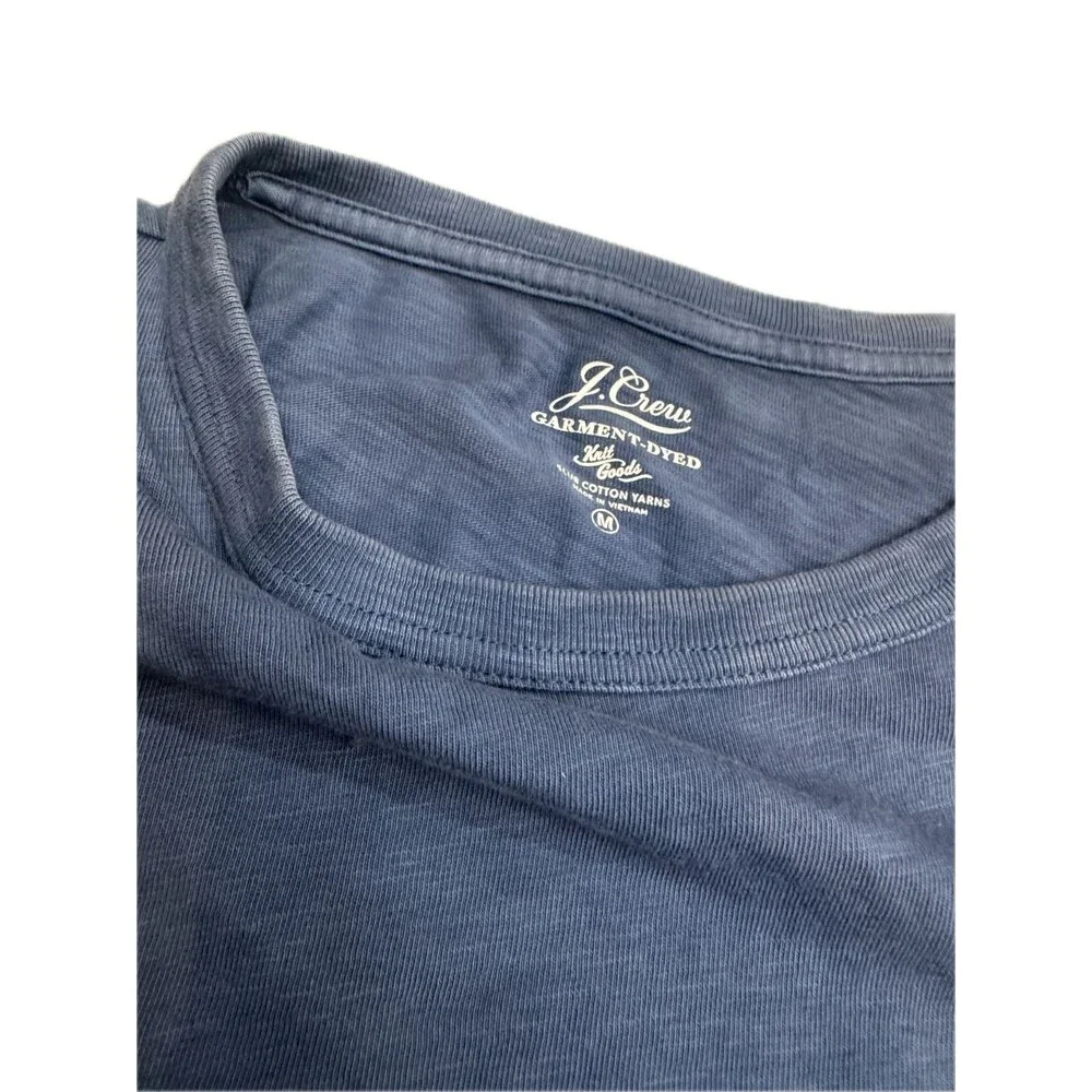 J Crew Mens Long Sleeve Shirt Medium Navy Blue Cotton Casual